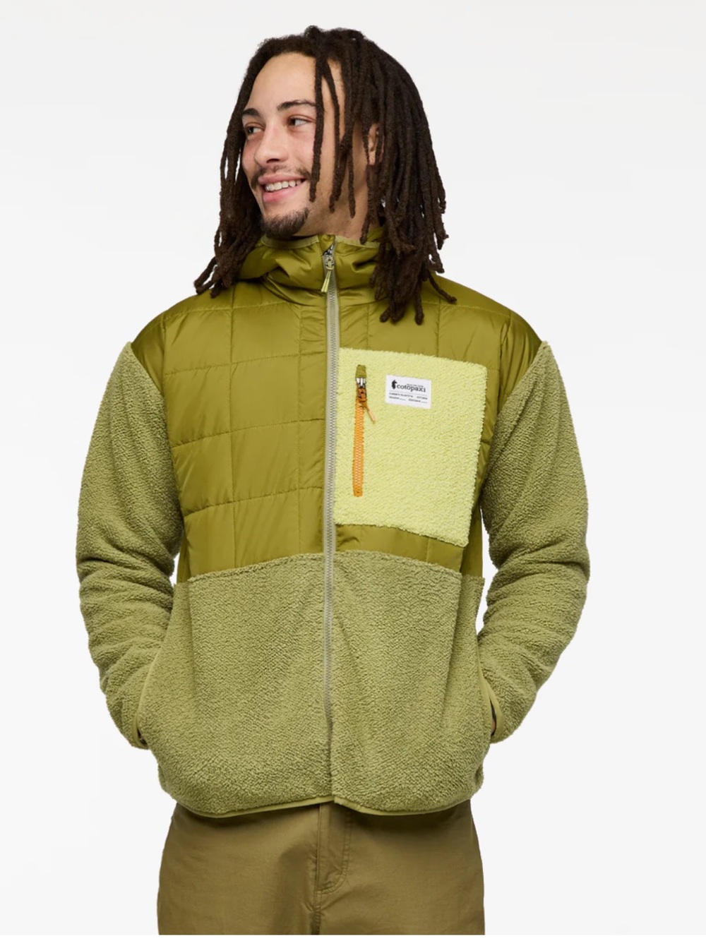 Cotopaxi Men's Large Trico Hybrid Jacket Fleece Green NWT Full Zip Pockets